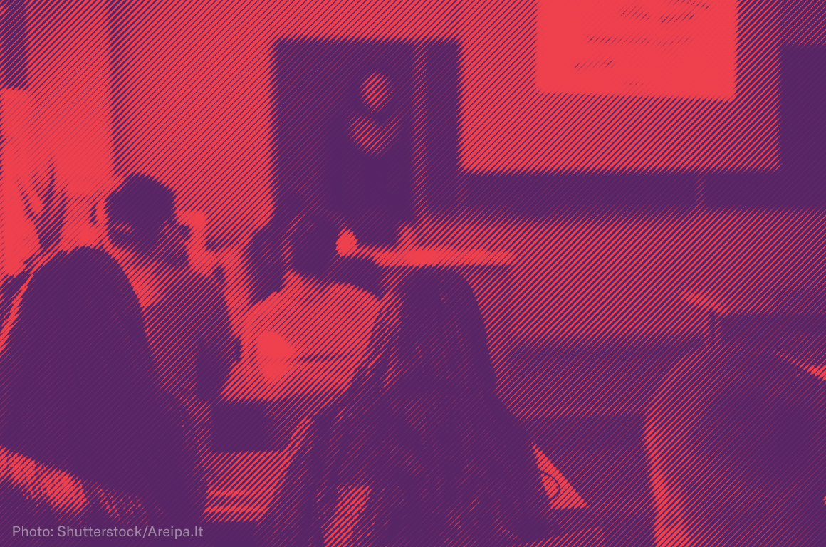 Students sitting in a classroom